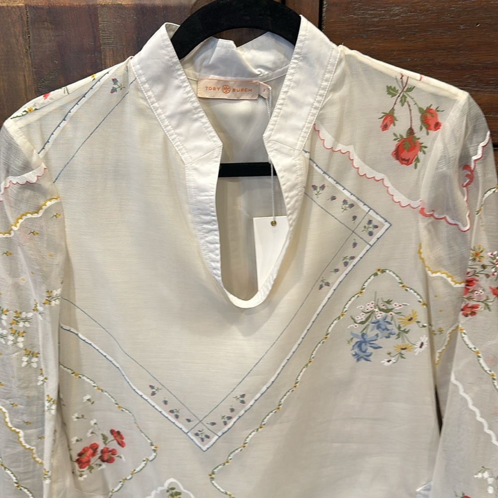 Tory Burch Handkerchief Embroidered Tunic - Picture 2 of 8